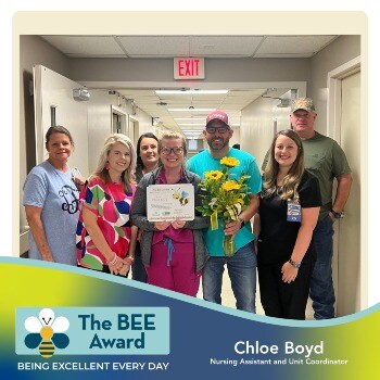 Chloe Boyd receiving BEE Award