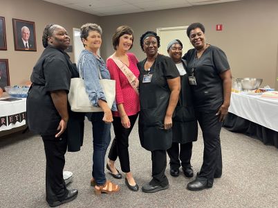 Nancy Anderson with teammates