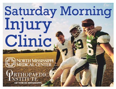 Saturday morning injury clinic poster